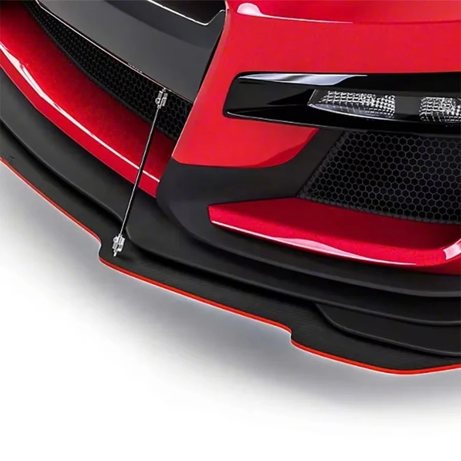 2015-2023 for  Mustang GT500 Carbon Fiber Front Lip Body Kit with Towing Hitch Cut-Outs Narrow Body Bumper Splitter Chin Bum